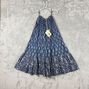 Faherty Kids Sun Chaser Maxi Dress Size 8 Cotton Beach Coastal Summer NWT